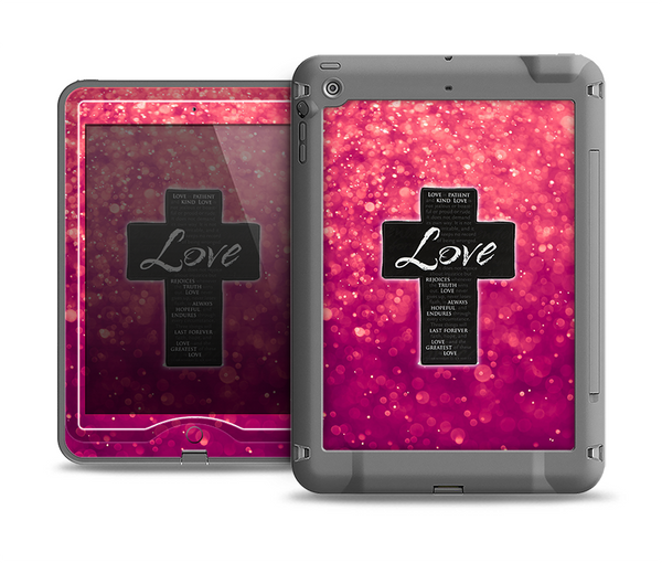 The Love is Patient Cross over Unfocused Pink Glimmer Apple iPad Air LifeProof Nuud Case Skin Set