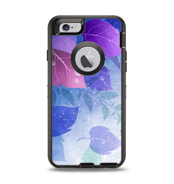 The Magical Abstract Pink & Blue Floral Apple iPhone 6 Otterbox Defender Case Skin Set