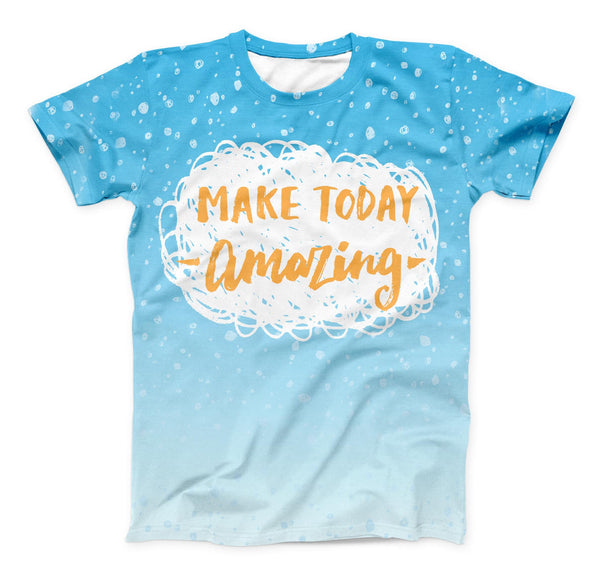 The Make Today Amazing Blue Fall ink-Fuzed Unisex All Over Full-Printed Fitted Tee Shirt