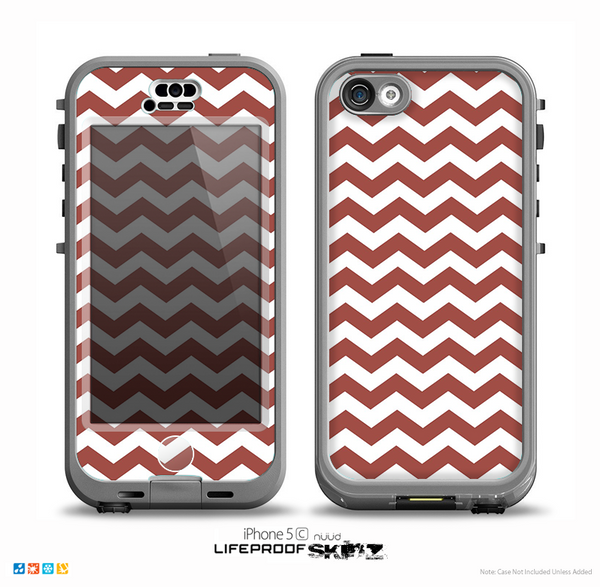 The Maroon & White Chevron Pattern Skin for the iPhone 5c nüüd LifeProof Case