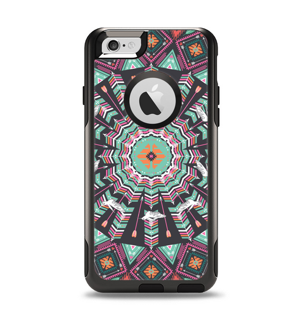 The Mirrored Coral and Colored Vector Aztec Pattern Apple iPhone 6 Otterbox Commuter Case Skin Set