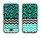 The Mirrored Trendy Green V2 Chevron Delicate Apple iPhone 6 LifeProof Nuud Case Skin Set