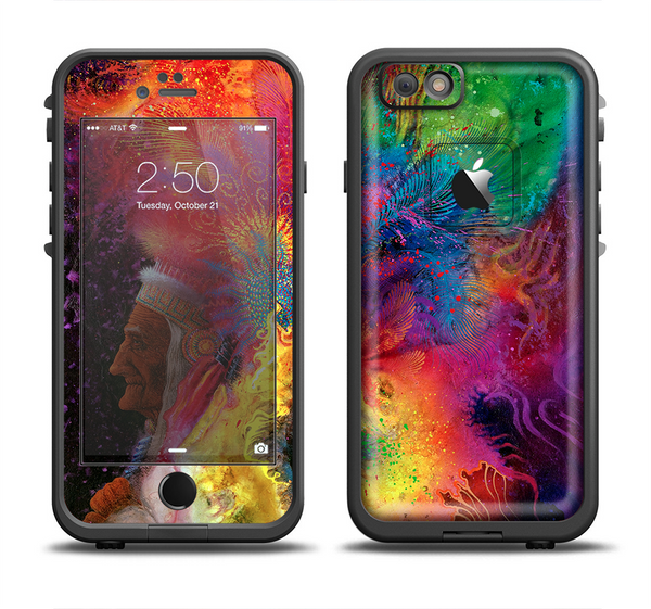The Mixed Neon Paint Apple iPhone 6 LifeProof Fre Case Skin Set