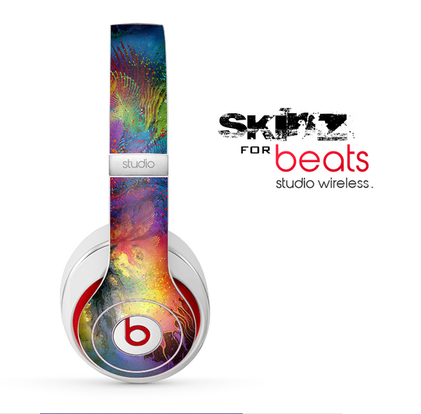 The Mixed Neon Paint Skin for the Beats by Dre Studio Wireless Headphones