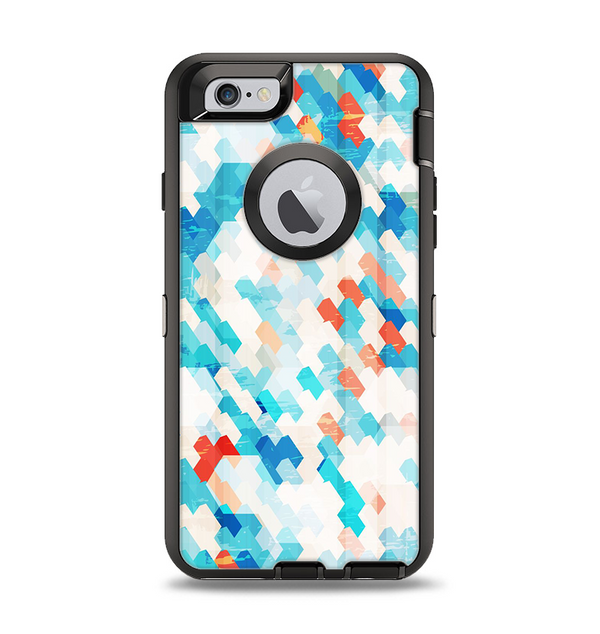 The Modern Abstract Blue Tiled Apple iPhone 6 Otterbox Defender Case Skin Set