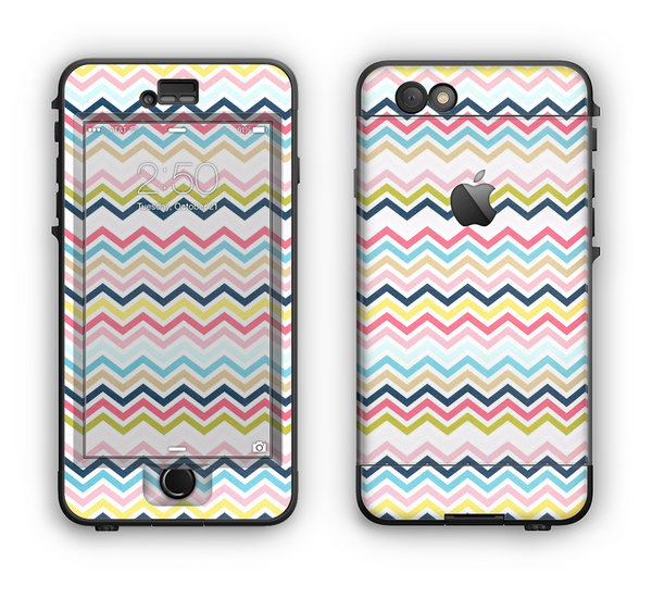 The Multi-Lined Chevron Color Pattern Apple iPhone 6 Plus LifeProof Nuud Case Skin Set