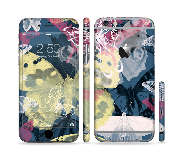 The Multi-Styled Yellow Butterfly Shadow Sectioned Skin Series for the Apple iPhone 6s