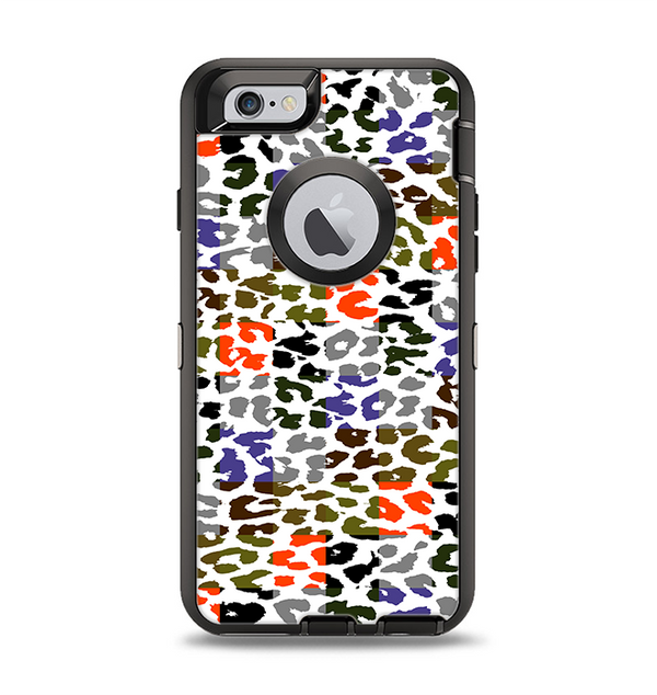 The Multicolored Leopard Vector Print Apple iPhone 6 Otterbox Defender Case Skin Set