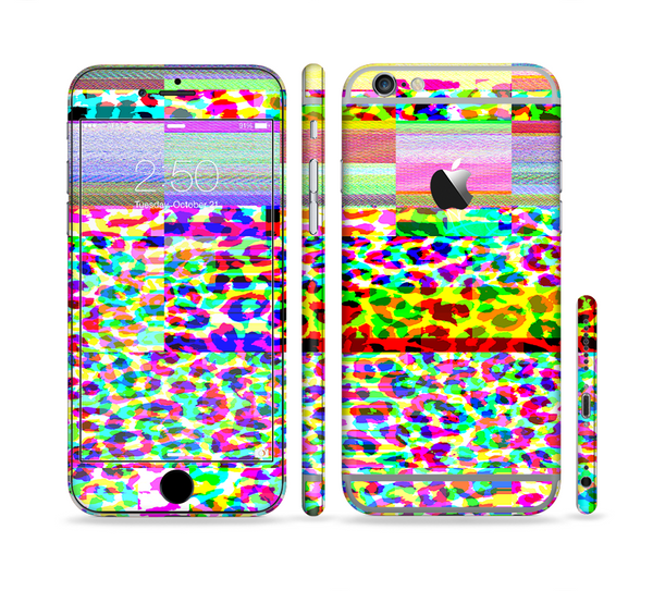 The Multicolored Leopard Vector Print Sectioned Skin Series for the Apple iPhone 6s