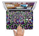 The Multicolored Polka with Black Background Skin Set for the Apple MacBook Pro 15" with Retina Display