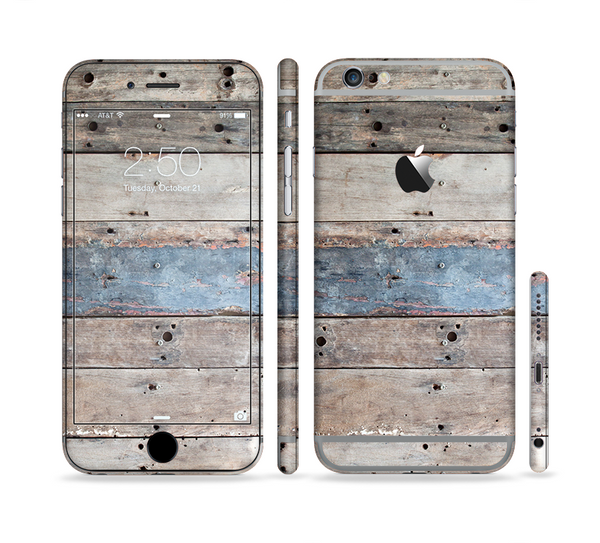 The Multicolored Tinted Wooden Planks Sectioned Skin Series for the Apple iPhone 6