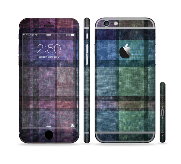 The Multicolored Vintage Textile Plad Sectioned Skin Series for the Apple iPhone 6