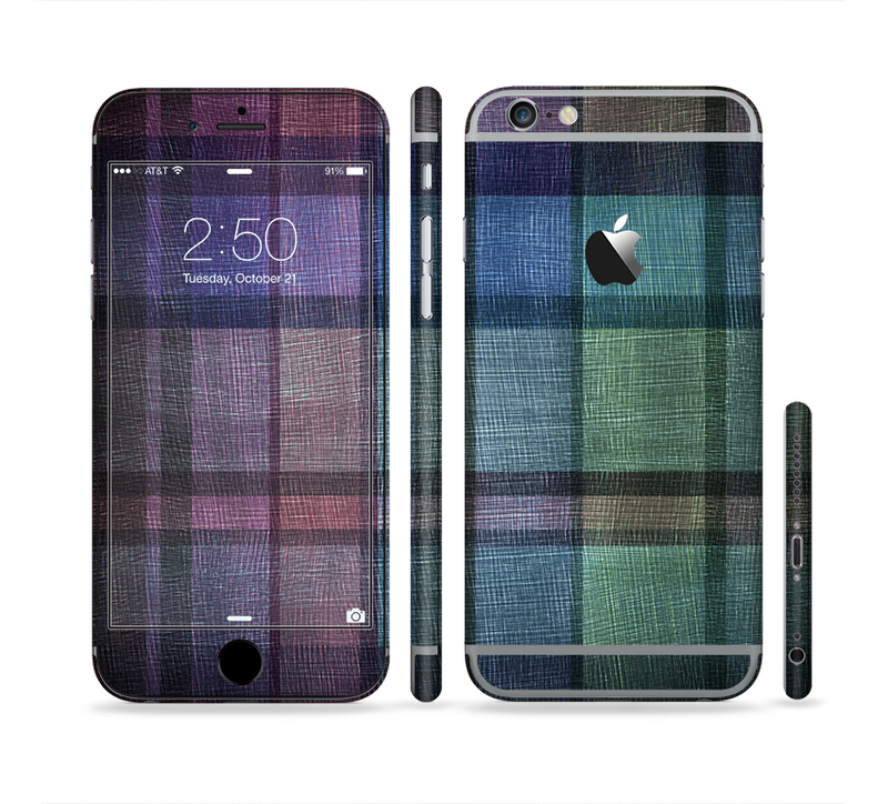 The Multicolored Vintage Textile Plad Sectioned Skin Series for the Apple iPhone 6