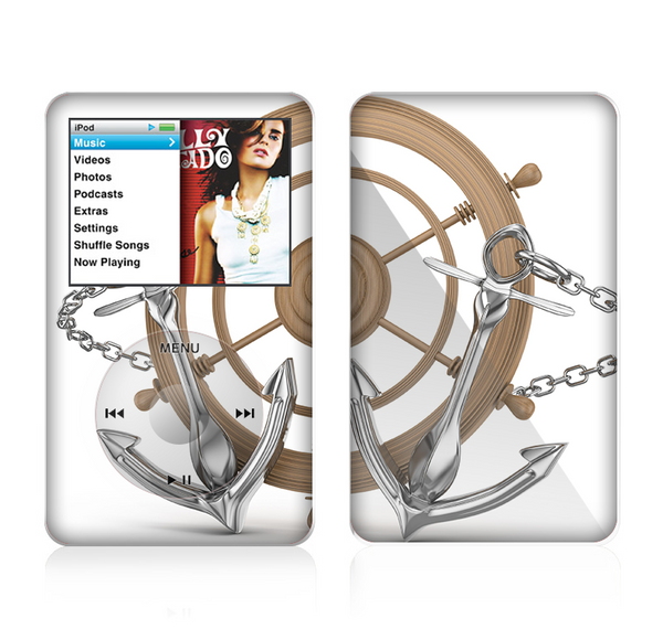 The Nautical Captain's Wheel with anchors Skin For The Apple iPod Classic