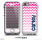 The Navy Blue Name Script & Pink & White Ombré Chevron Pattern Skin for the iPhone 5-5s nüüd LifeProof Case
