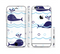 The Navy Blue Smiley Whales Sectioned Skin Series for the Apple iPhone 6s Plus