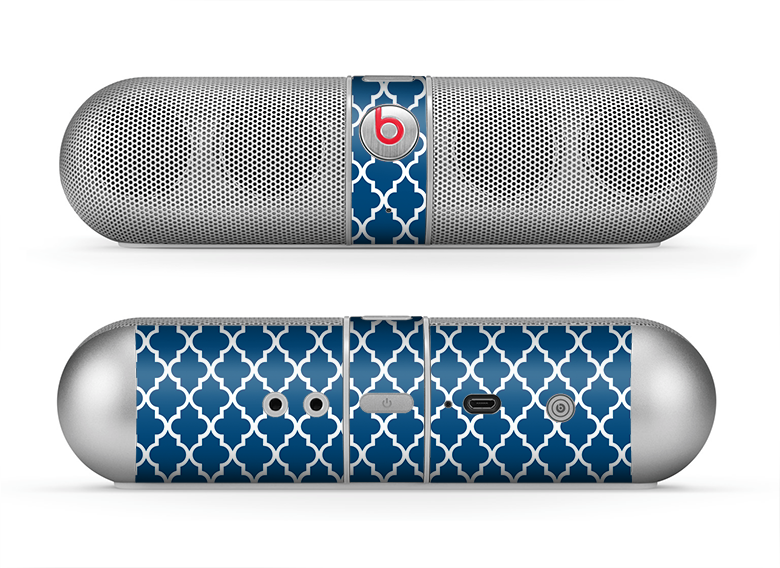 The Navy & White Seamless Morocan Pattern Skin for the Beats by Dre Pill Bluetooth Speaker