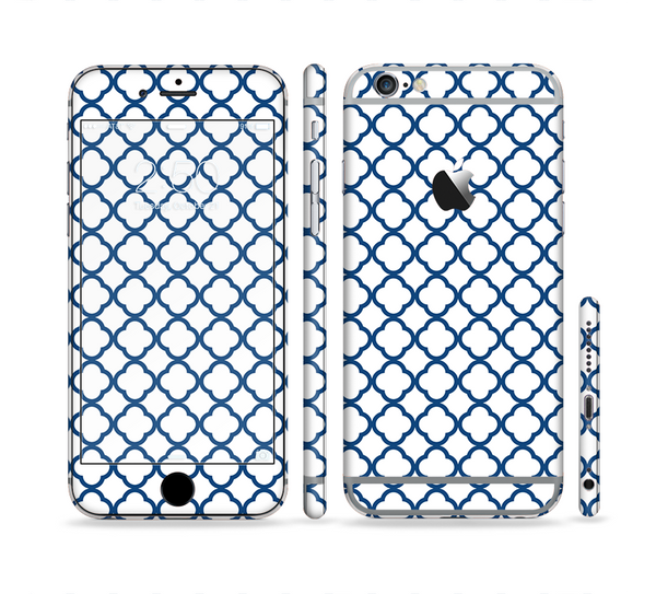 The Navy & White Seamless Morocan Pattern V2 Sectioned Skin Series for the Apple iPhone 6