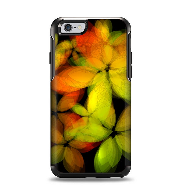 The Neon Blurry Translucent Flowers Apple iPhone 6 Otterbox Symmetry Case Skin Set