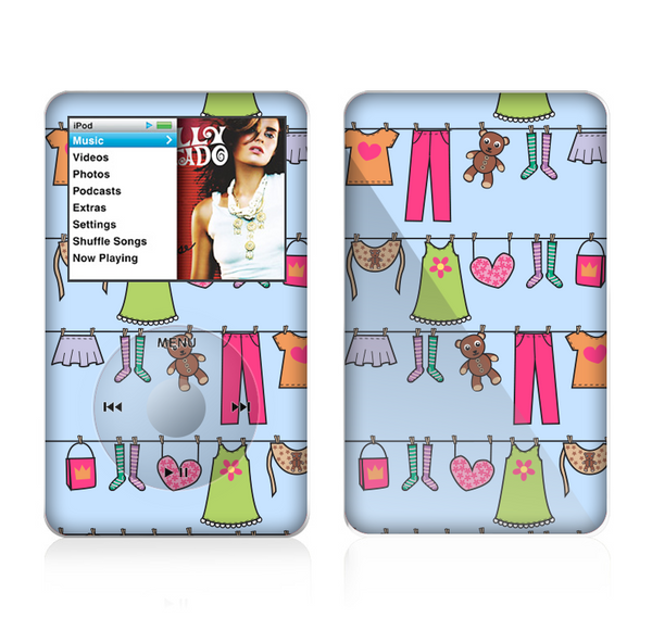 The Neon Clothes Line Pattern Skin For The Apple iPod Classic