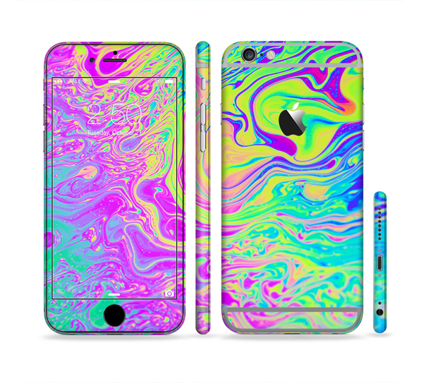 The Neon Color Fushion Sectioned Skin Series for the Apple iPhone 6s Plus