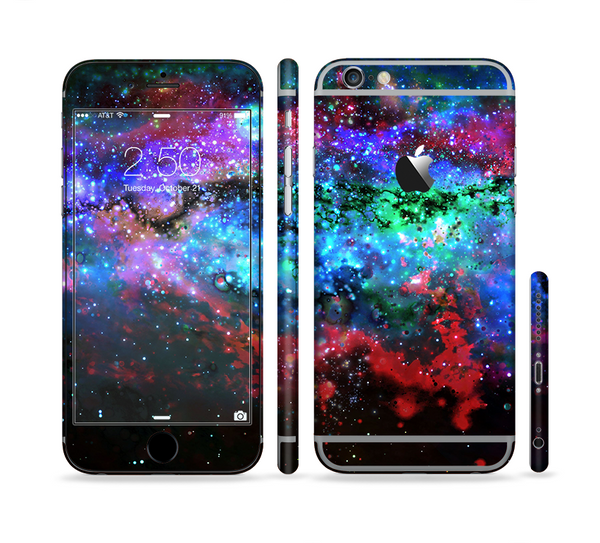 The Neon Colored Paint Universe Sectioned Skin Series for the Apple iPhone 6s