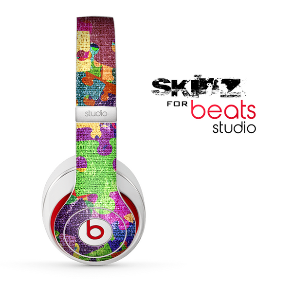 The Neon Colored Puzzle Pieces Skin for the Beats Studio