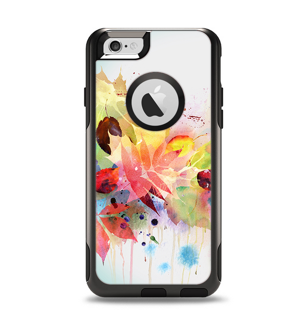 The Neon Colored Watercolor Branch Apple iPhone 6 Otterbox Commuter Case Skin Set