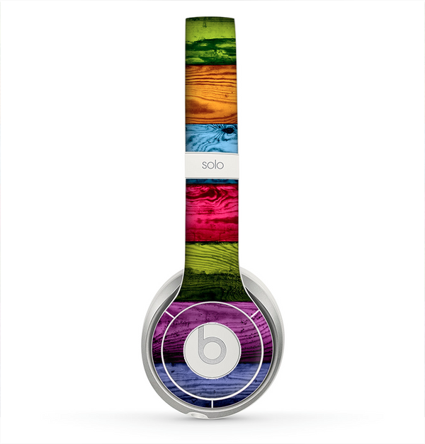 The Neon Heavy Grained Wood Skin for the Beats by Dre Solo 2 Headphones
