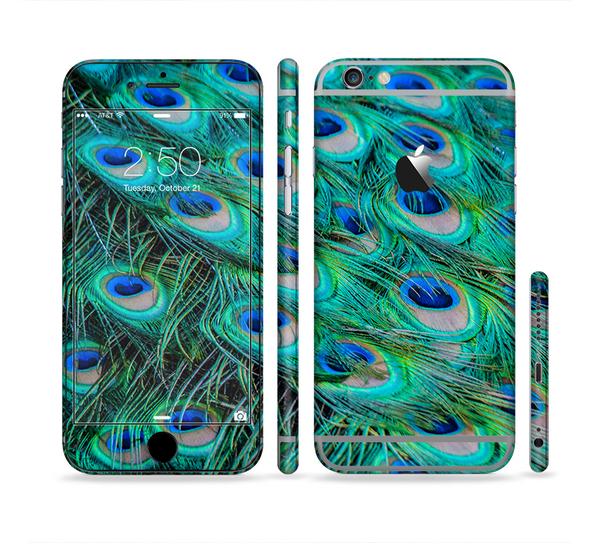 The Neon Multiple Peacock Sectioned Skin Series for the Apple iPhone 6s Plus