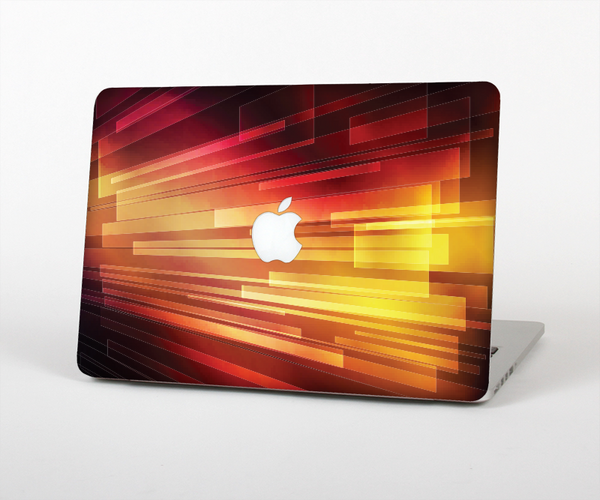 The Neon Orange 3D Rectangles Skin Set for the Apple MacBook Pro 15" with Retina Display