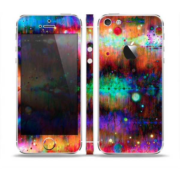 The Neon Paint Mixtured Surface Skin Set for the Apple iPhone 5