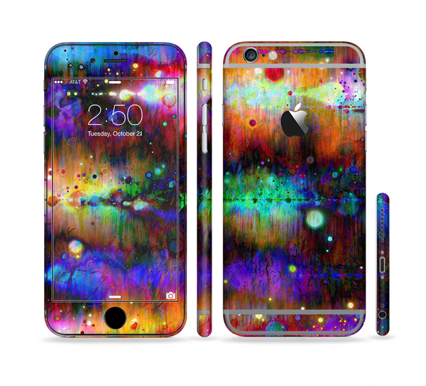 The Neon Paint Mixtured Surface Sectioned Skin Series for the Apple iPhone 6