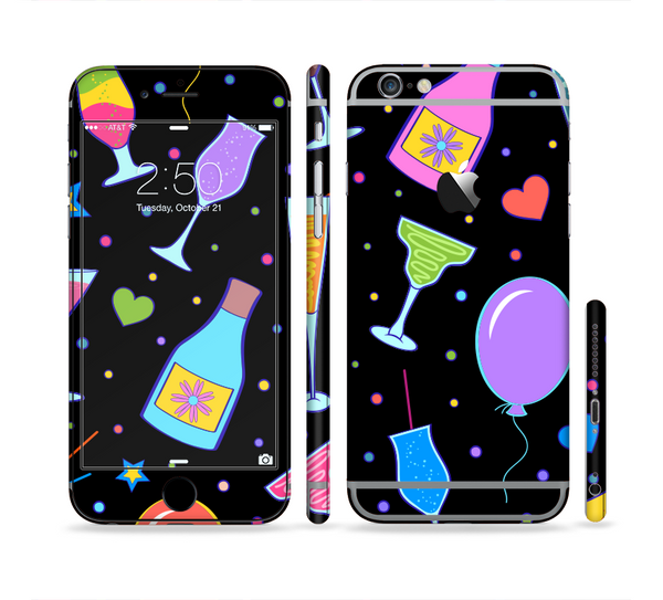 The Neon Party Drinks Sectioned Skin Series for the Apple iPhone 6s