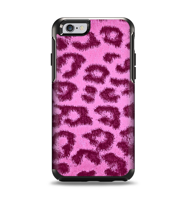 The Neon Pink Cheetah Animal Print Apple iPhone 6 Otterbox Symmetry Case Skin Set