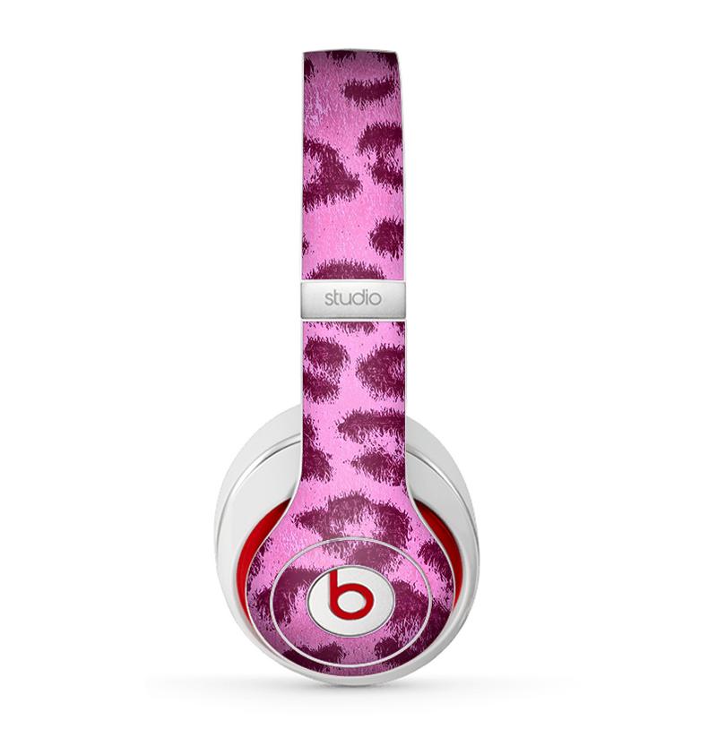 The Neon Pink Cheetah Animal Print Skin for the Beats by Dre Studio (2013+ Version) Headphones