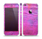 The Neon Pink Dyed Wood Grain Skin Set for the Apple iPhone 5