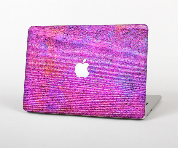 The Neon Pink Dyed Wood Grain Skin Set for the Apple MacBook Pro 15" with Retina Display