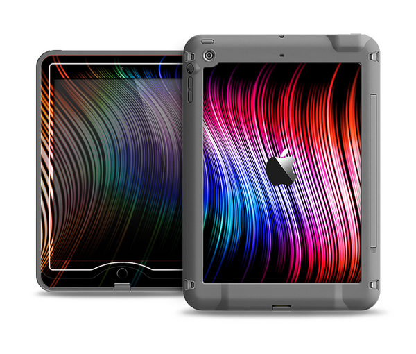 The Neon Rainbow Wavy Strips Apple iPad Air LifeProof Nuud Case Skin Set