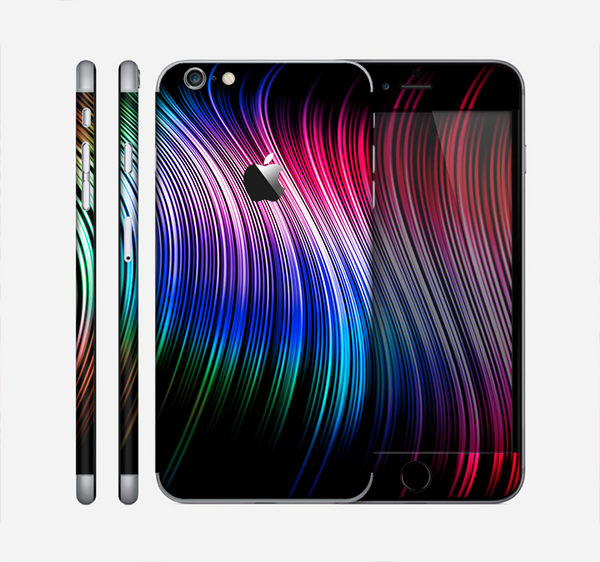 The Neon Rainbow Wavy Strips Skin for the Apple iPhone 6 Plus
