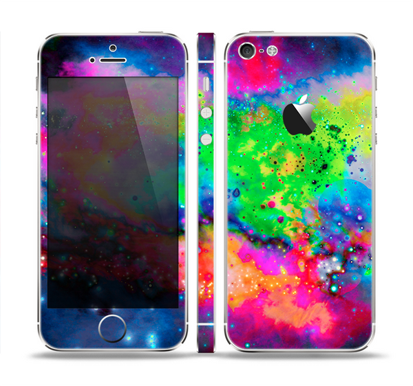 The Neon Splatter Universe Skin Set for the Apple iPhone 5