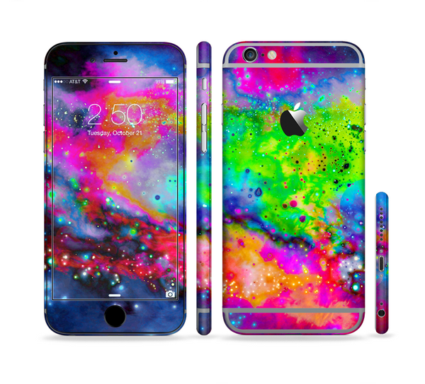 The Neon Splatter Universe Sectioned Skin Series for the Apple iPhone 6s Plus