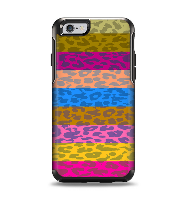 The Neon Striped Cheetah Animal Print Apple iPhone 6 Otterbox Symmetry Case Skin Set