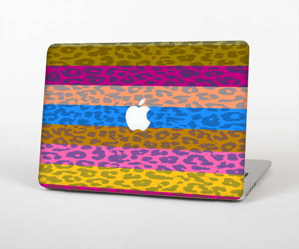 The Neon Striped Cheetah Animal Print Skin Set for the Apple MacBook Pro 15" with Retina Display