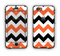 The Orange & Black Chevron Pattern Apple iPhone 6 Plus LifeProof Nuud Case Skin Set