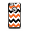 The Orange & Black Chevron Pattern Apple iPhone 6 Otterbox Commuter Case Skin Set