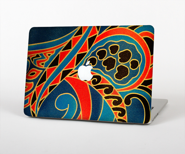 The Orange & Blue Abstract Shapes Skin Set for the Apple MacBook Pro 15" with Retina Display