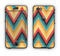 The Orange & Blue Chevron Textured Apple iPhone 6 Plus LifeProof Nuud Case Skin Set