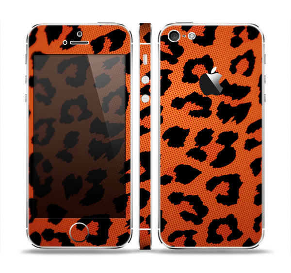 The Orange Vector Animal Print Skin Set for the Apple iPhone 5