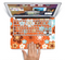 The Orange Vector Floral with Blue Skin Set for the Apple MacBook Pro 15" with Retina Display